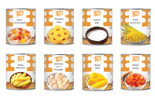 泰國水果罐頭和椰子水